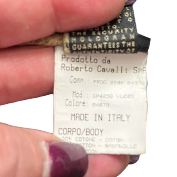 Vintage ROBERTO CAVALLI Pants Chocolate Brown Low-Rise Y2K Velvet - Picture 15 of 15